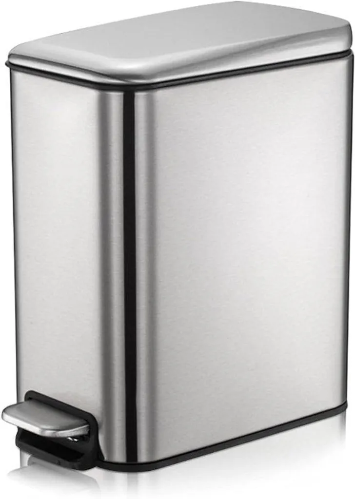 Seau de 5L en acier inoxydable pour salle de bain avec pédale robuste