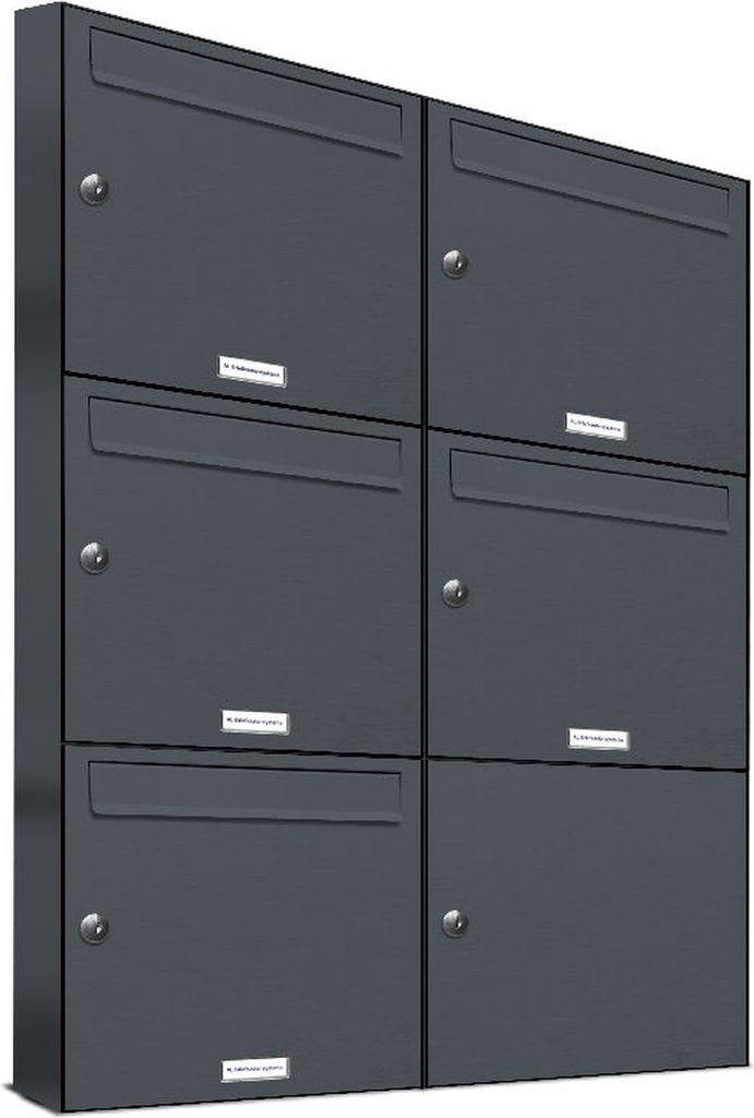 5er Briefkasten Anthrazit Anlage 5 Fach Wandbriefkasten Postkasten