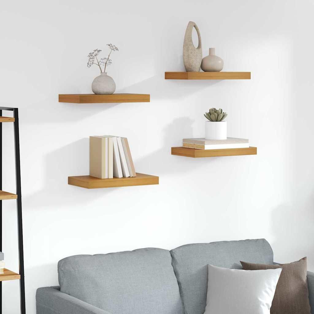 "Schlussverkauf" Wandregal 4 Stück - Wohnzimmer Hängeregal - Schwebende Regale - Braun 40x23,5x4 cm Holzwerkstoff C14780