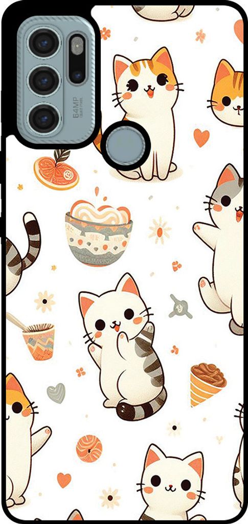 Smartphonica Phone Case Fit für Motorola Moto G60s mit Katze drucken - TPU zurück Abdeckung Fall Katze Design