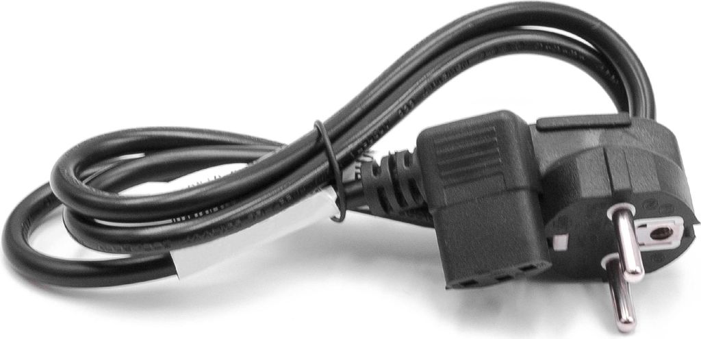 vhbw Netzkabel Schutzkontaktstecker für Kaltgeräte z.B. PC Monitor Computer Drucker - C13 Buchse, 1 m, Gewinkelt