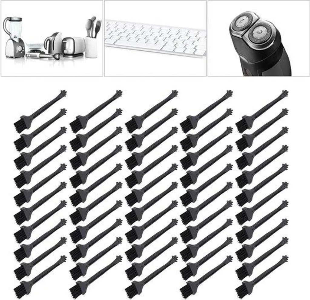 Lot de 50 brosses en nylon noir haute densité pour petits interstices