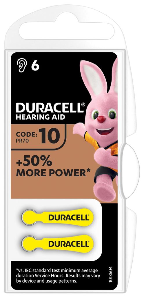 Duracell EasyTab 10 : piles pour appareils auditifs sans Image du produit 