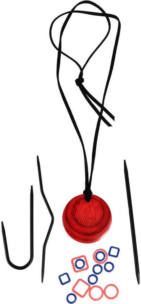 KnitPro magnetische Lederbändchen-Kette Cherry Berry - 35016