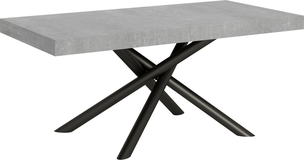 Ausziehbarer Tisch 90x180/440 cm Famas Cemento Anthrazit Gestell
