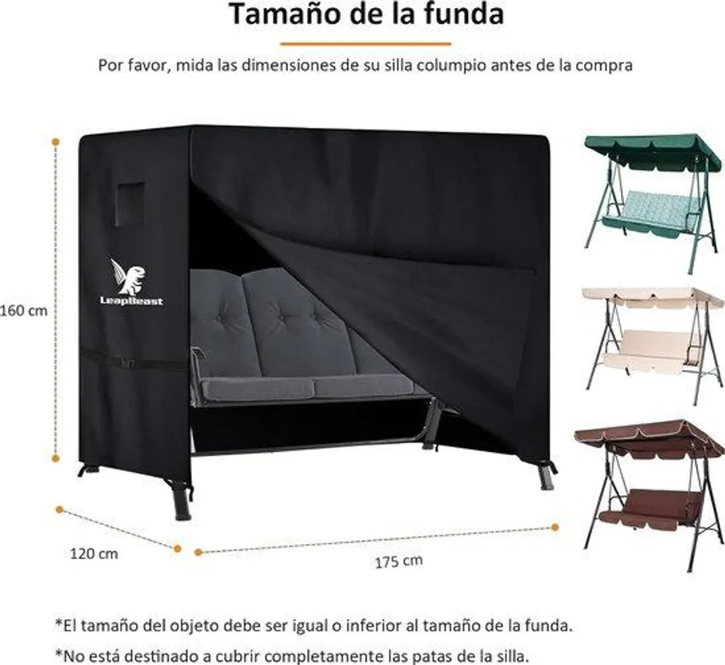 Housse de siège balancelle : finis les sièges mouillés et sales 175x125cm