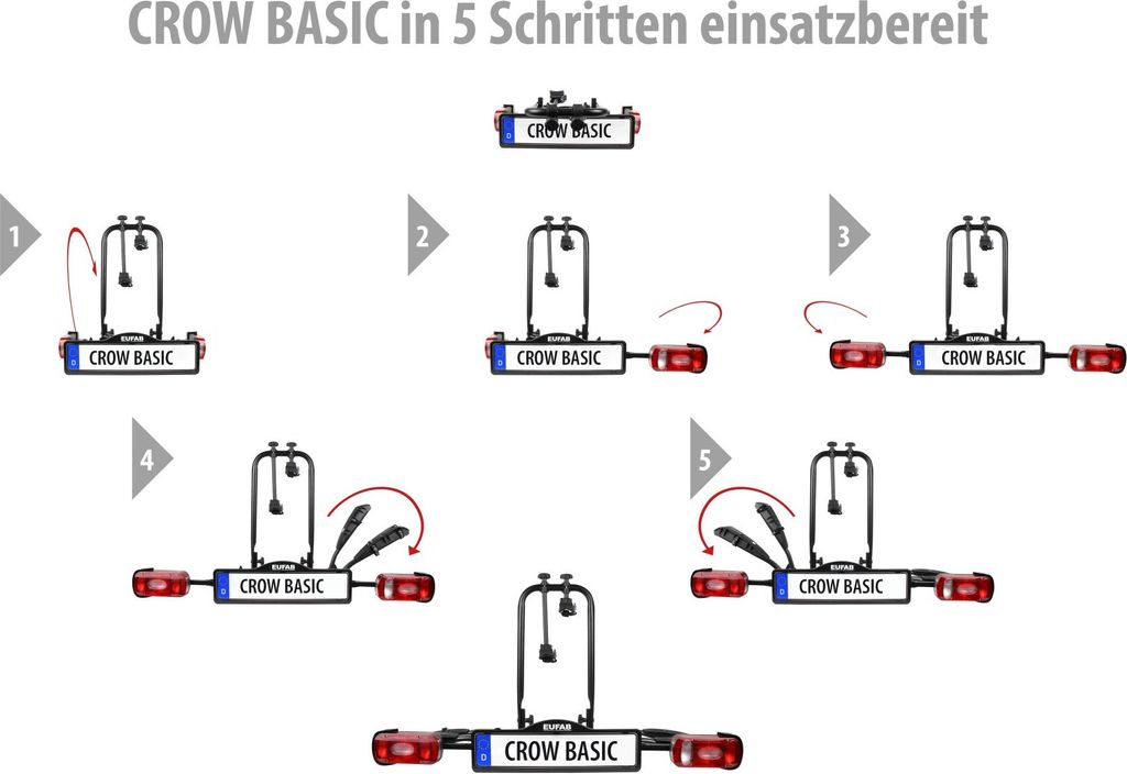 EUFAB Fahrradträger CROW BASIC für Anhängerkupplung starr 2 Produktbild 5