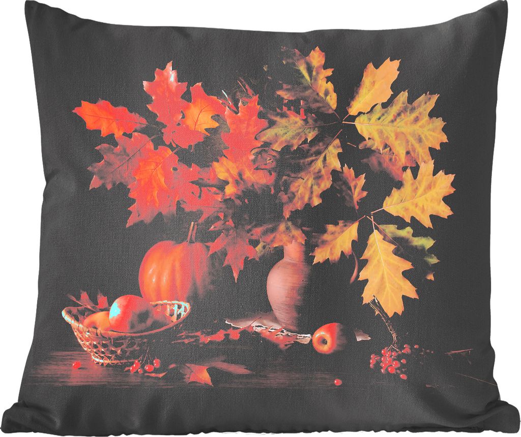 MuchoWow Zierkissen Sofakissen Wohnzimmer Dekokissen 60x60 cm Blätter - Früchte - Stilleben - Sitzfläche - Foto Polster