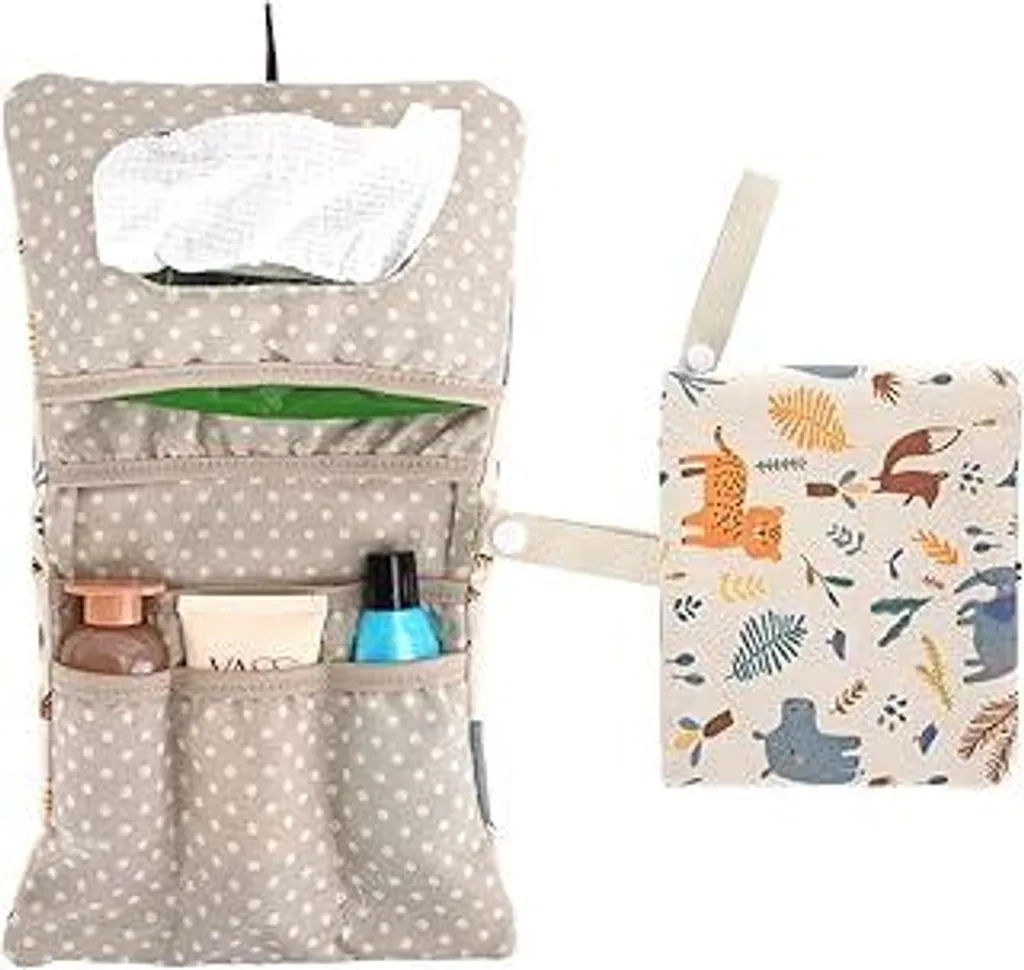 Organizer Pannolini Portatile con Gancio - Borsa 2in1 per Viaggio