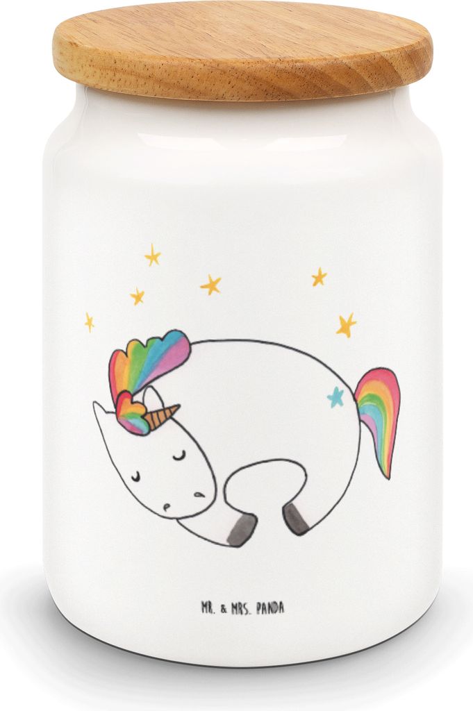 Mr. & Mrs. Panda behälter Einhorn Nacht - Weiß - Geschenk, Traum, zuckerdose, Teedose, Vorratsdose, Einhörner, Menschen, Keksdose, Unicorn, Kaff...