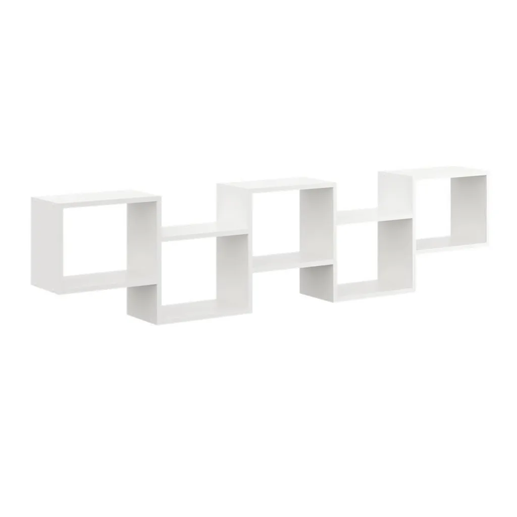 Grande étagère décorative murale 185 cm à 5 compartiments de rangement
