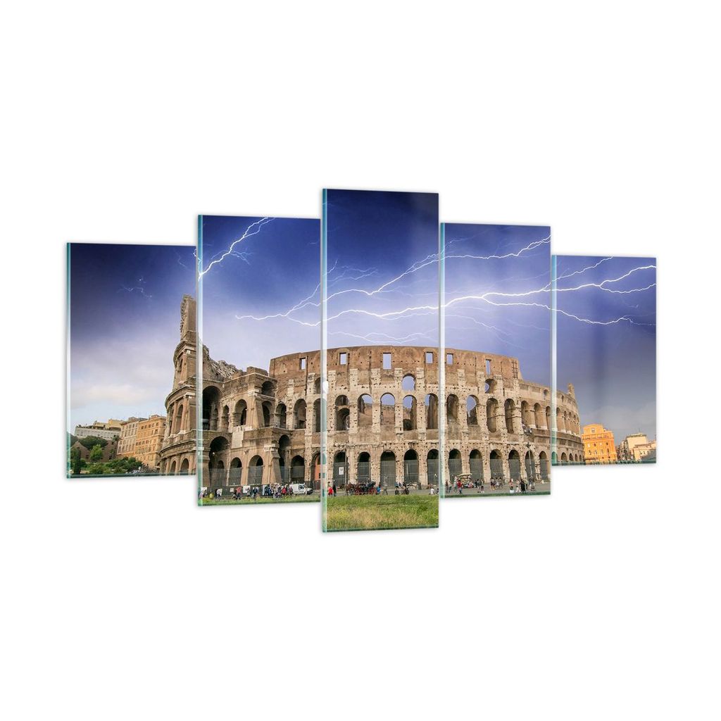 Bilder auf glas - Italien Architektur Kolosseum Tourismus - 160x85cm - Glasbilder - Wandbilder - Kunstdruck - Wanddekoration aus Glas - Glas Bilder...