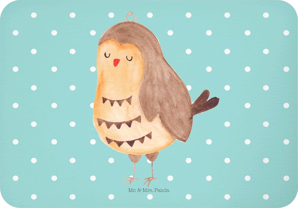 Mr. & Mrs. Panda magnet Eule Zufrieden - Türkis Pastell - Geschenk, Owl, Waldtier, glücklich, zettelhalter, Kühlschrankmagnet, whiteboardmagnet,...