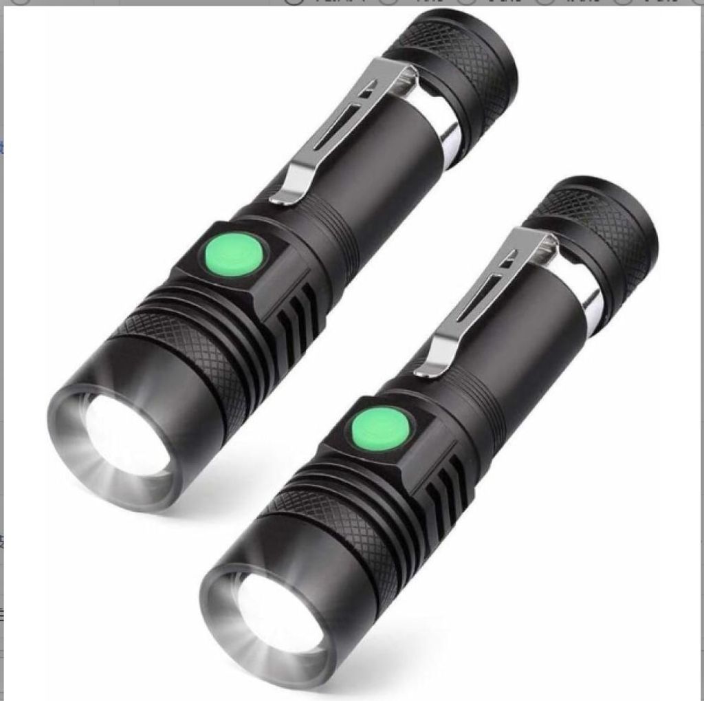 wiederaufladbare USB-LED-Taschenlampen, 600 Lumen, wasserdicht (IP65), 4 Leuchtmodi, Zoom-Taschenlampe für den Heimgebrauch