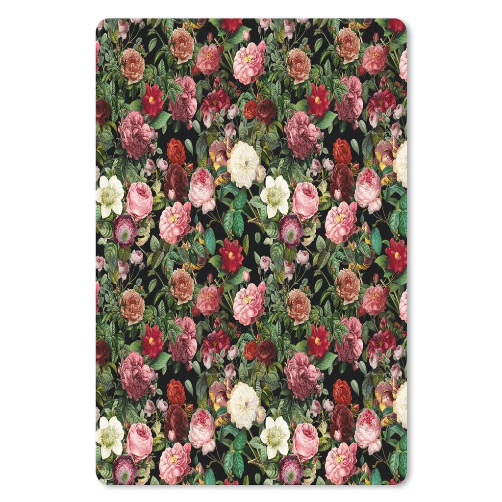 MuchoWow Mauspad Mousepad Blumen - Vintage - Rosen 18x27 cm - Mousepads - Maus Mat - Pad - Mausunterlage