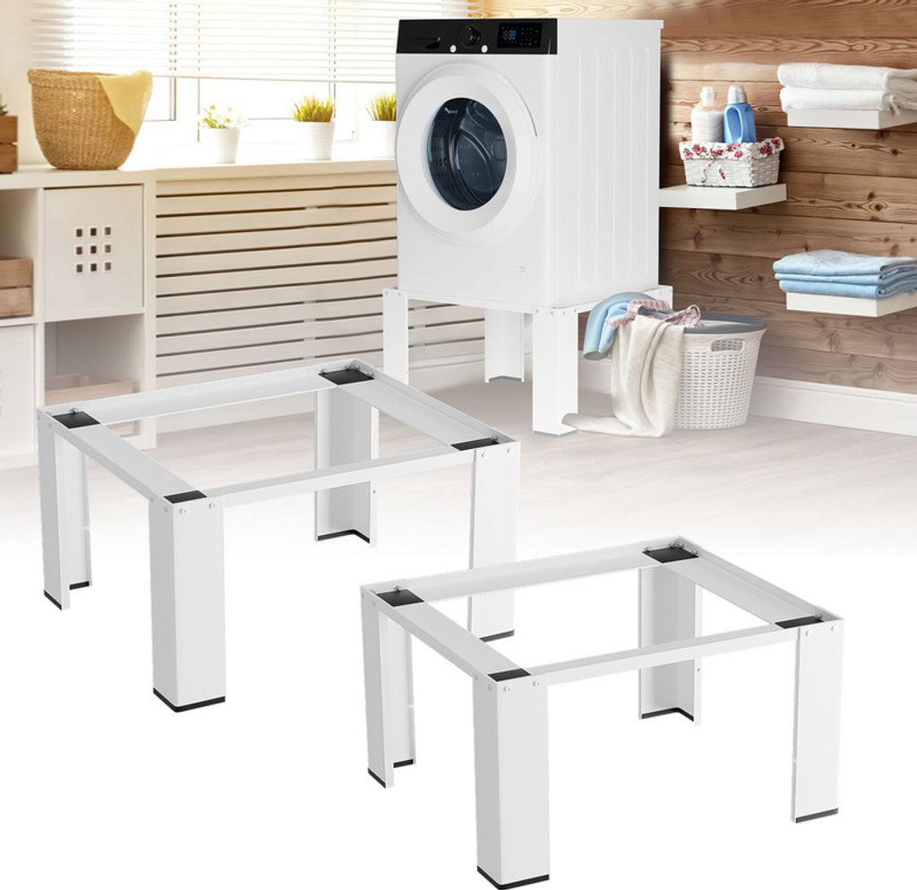 TolleTour 2X Waschmaschinen Untergestell aus Stahl Waschmaschinensockel für Trockner/Kühlschrank bis 100kg