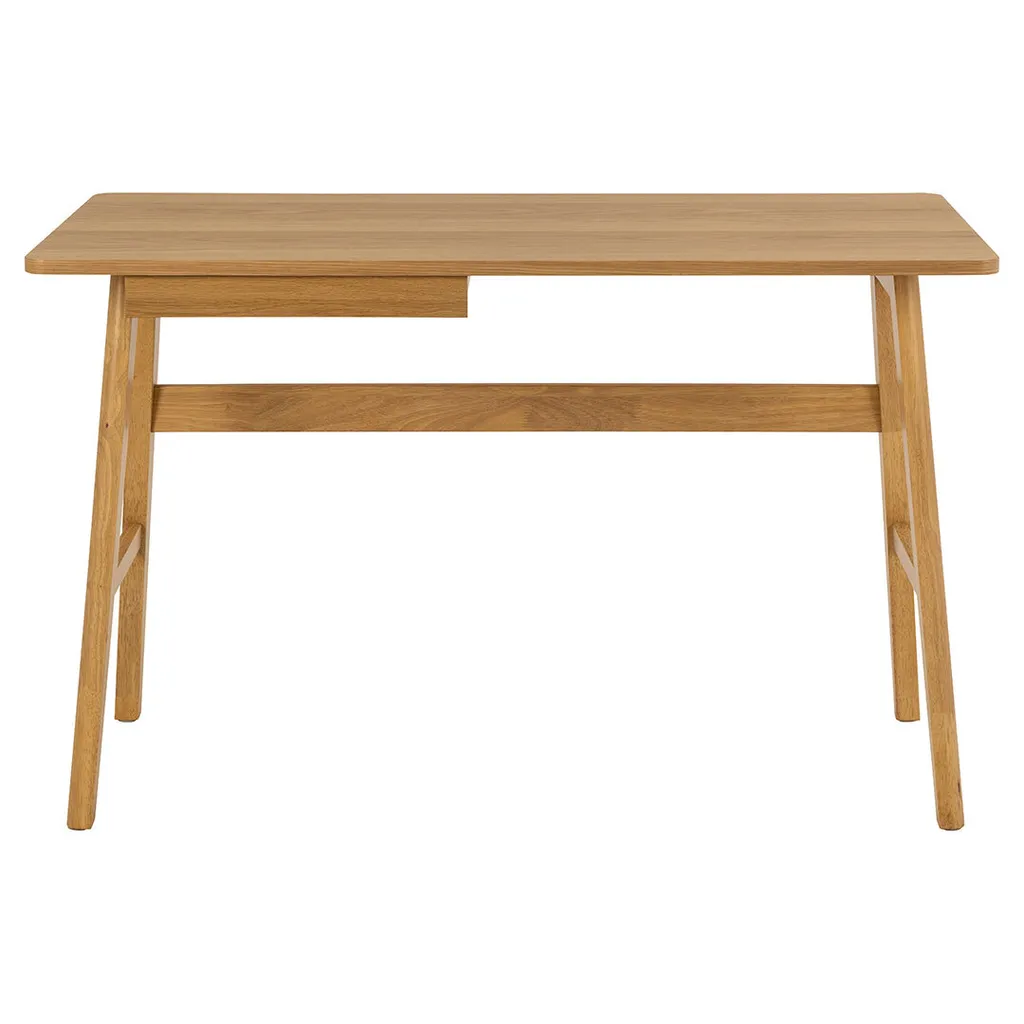 Bureau Barnett Chêne Authentique - Table de Travail Robuste en Bois