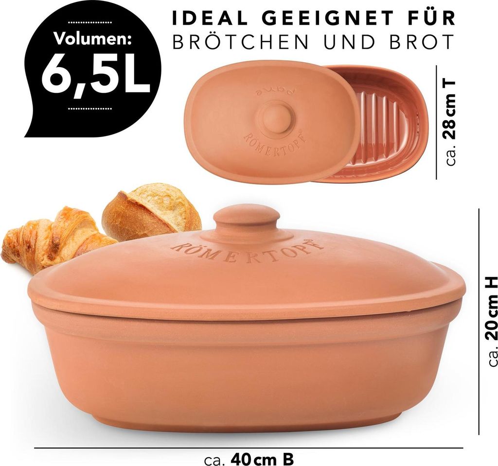 KADAX Auflaufform Mit Deckel Und Griffen, 5.1L, Rechteckiger Glasbräter