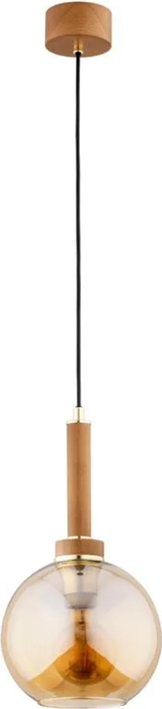 Suspension BALERINA Alfa en bois clair et or, 90x20cm, douille E27 15W