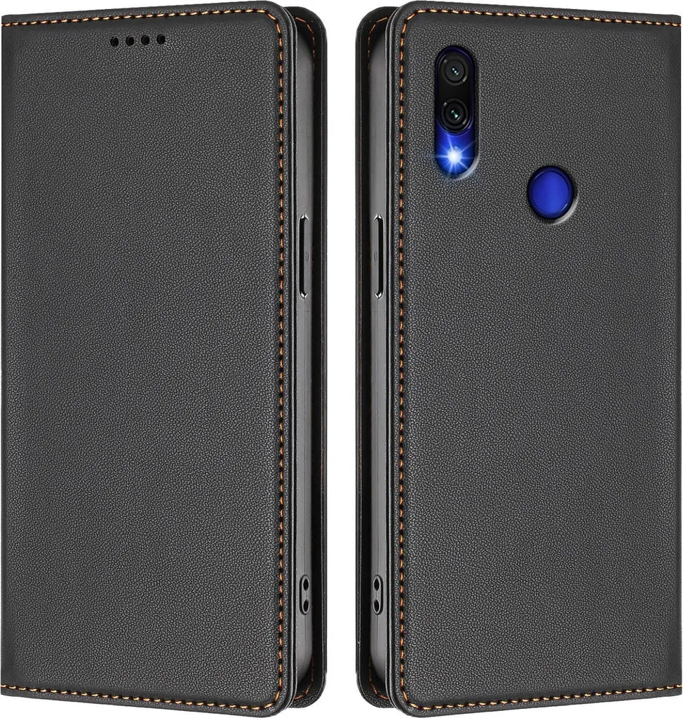 Custodia Portafoglio Per Xiaomi Redmi Note 8 Pro, Cover Libro In Pelle Con Supporto E Slot Carte, Nero
