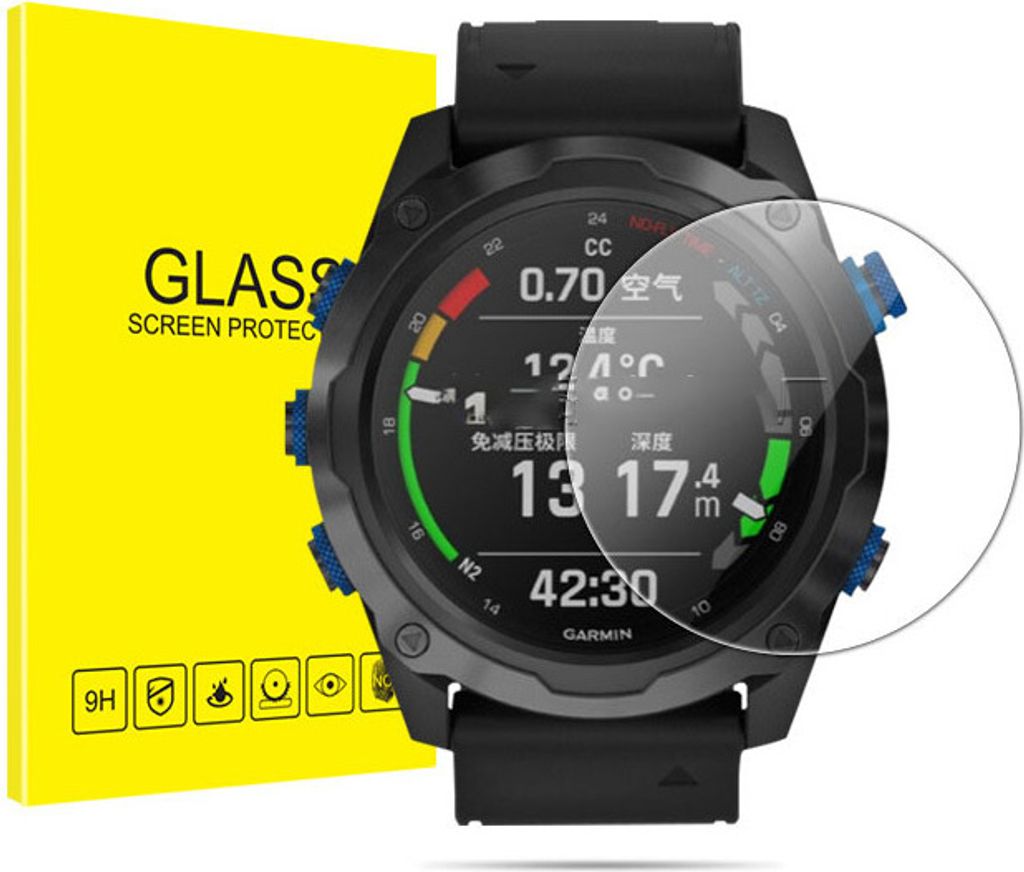 INF Displayschutz aus gehärtetem Glas (2er-Pack) Garmin Descent MK2i