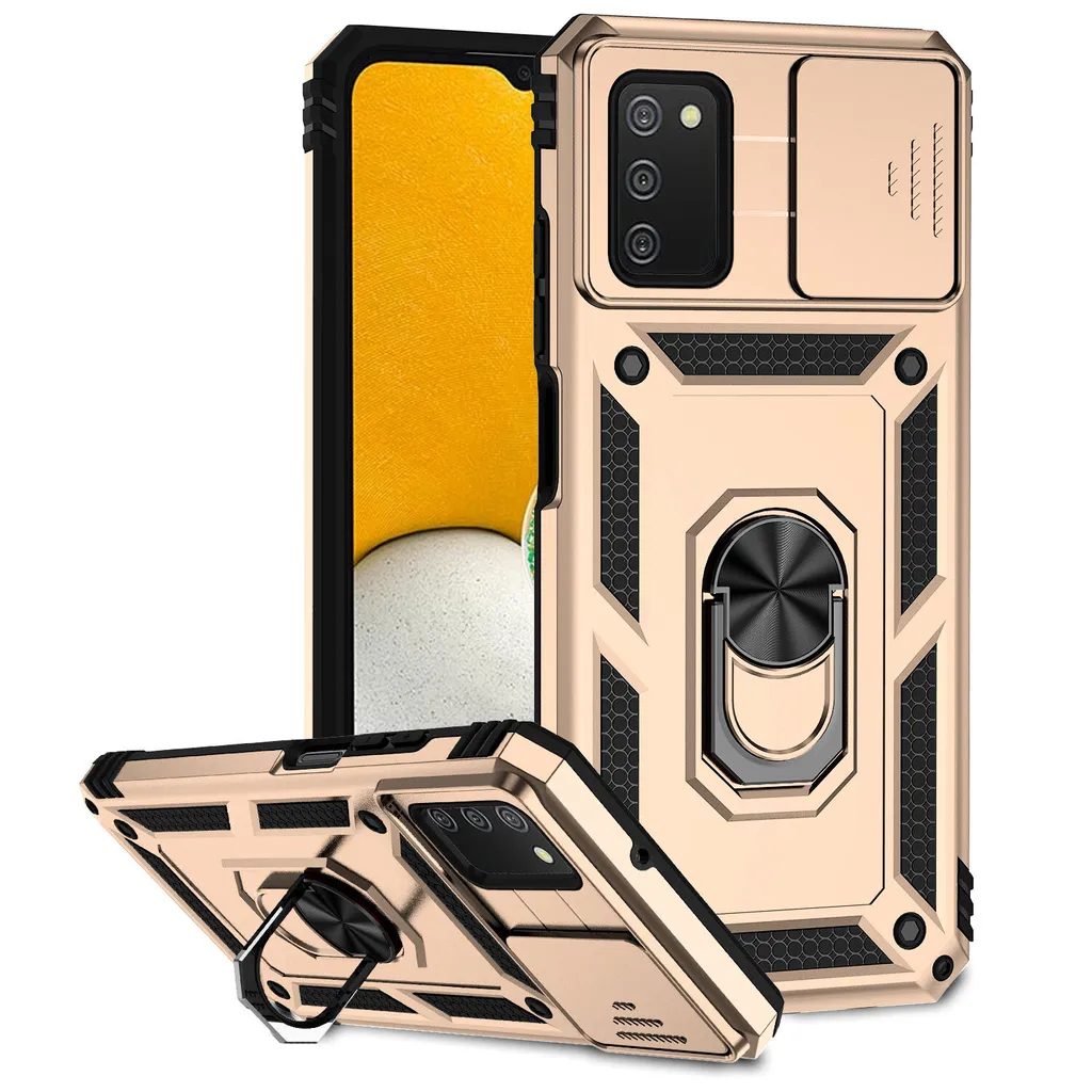 Cover Samsung A03S/A02S Oro: Slide Camera e Stand per Video e Foto