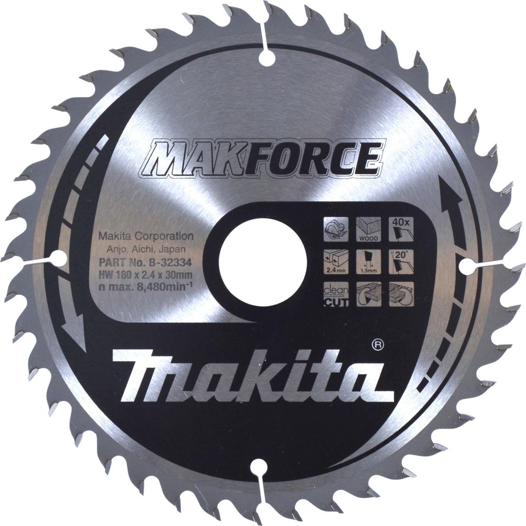 Makita Kreissägeblatt MAKFORCE 180/30 mm, 40 Zähne, 1,5 mm, Holz