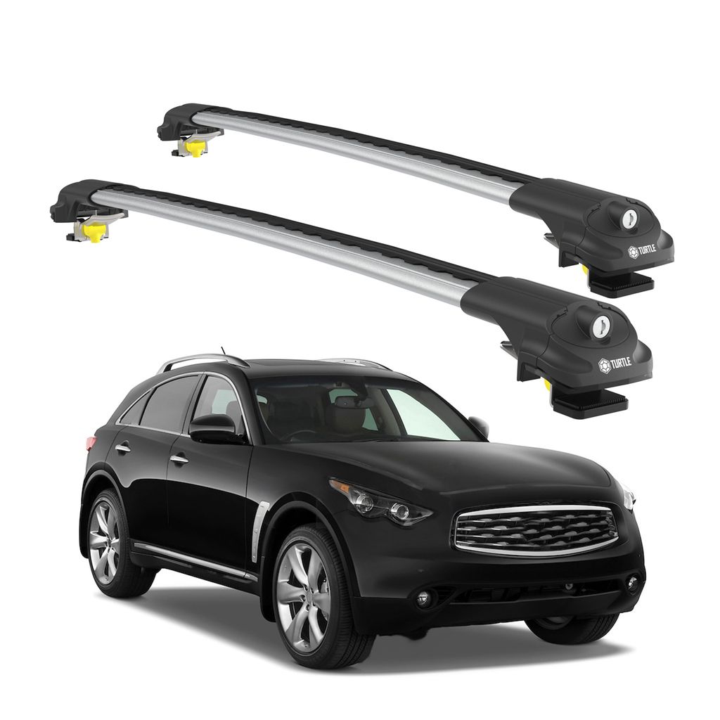 TURTLE DACHTRÄGER AIR-1 INFINITI FX S51 2008 - 2024 (Raised Rails) , Silber