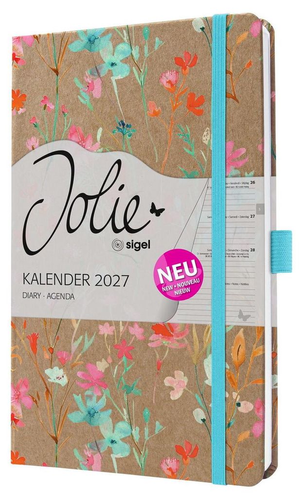 Wekkalender Jolie 2027, hardcover, ongeveer A5 formaat, Productafbeelding 