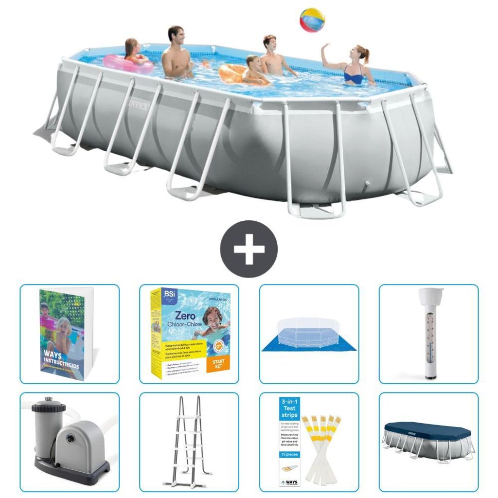 Prism Frame Pool Oval - 503x274x122 cm - 9-teilig S532