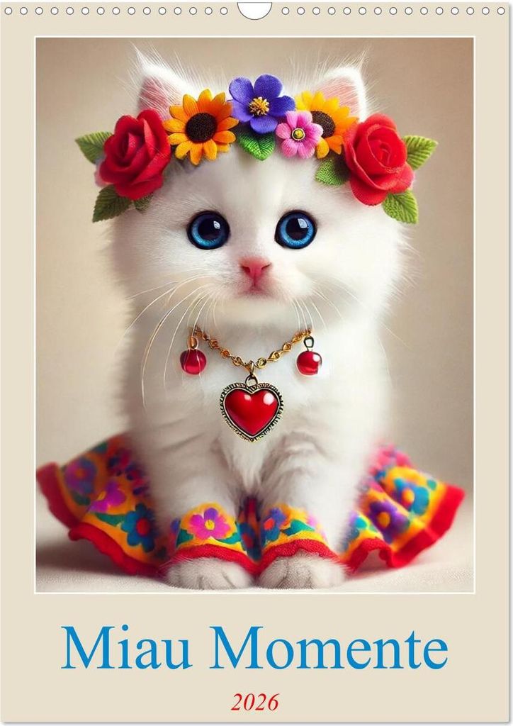 Miau Momente (Wandkalender 2026 DIN A3 hoch), CALVENDO Monatskalender