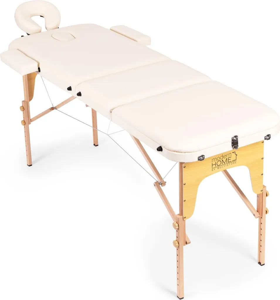 Table de massage portable pour soins à domicile 3 sections bois robuste