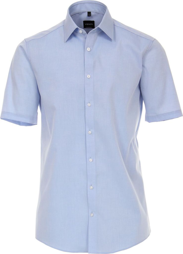 Venti - Modern Fit - Bügelfreies Herren Kurzarm Hemd mit Kent Kragen (001620), Größe:46, Farbe:Blau (115)