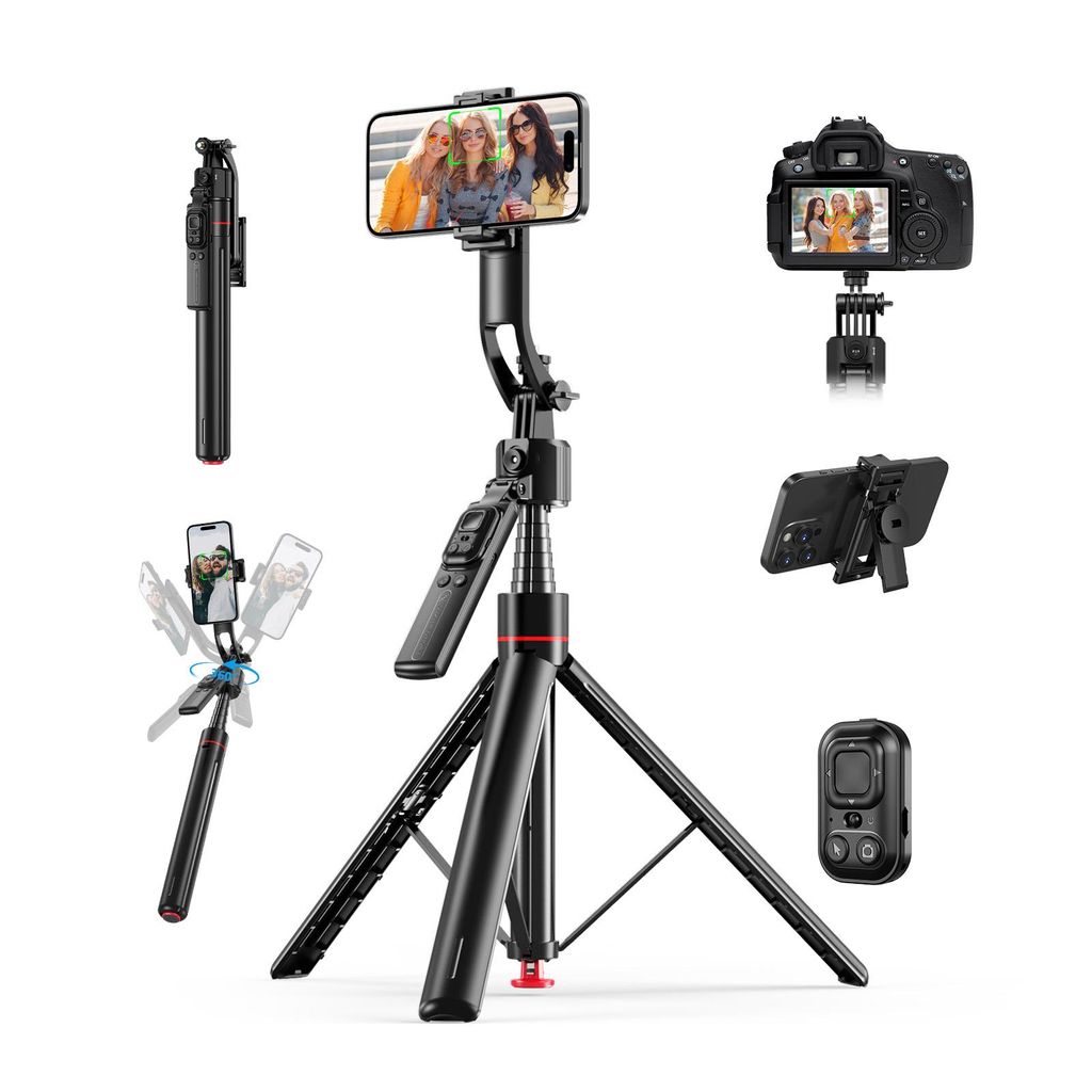 Auto Face Tracking Stativ – Selfie Stick mit 360° AI Gesichtsverfolgung