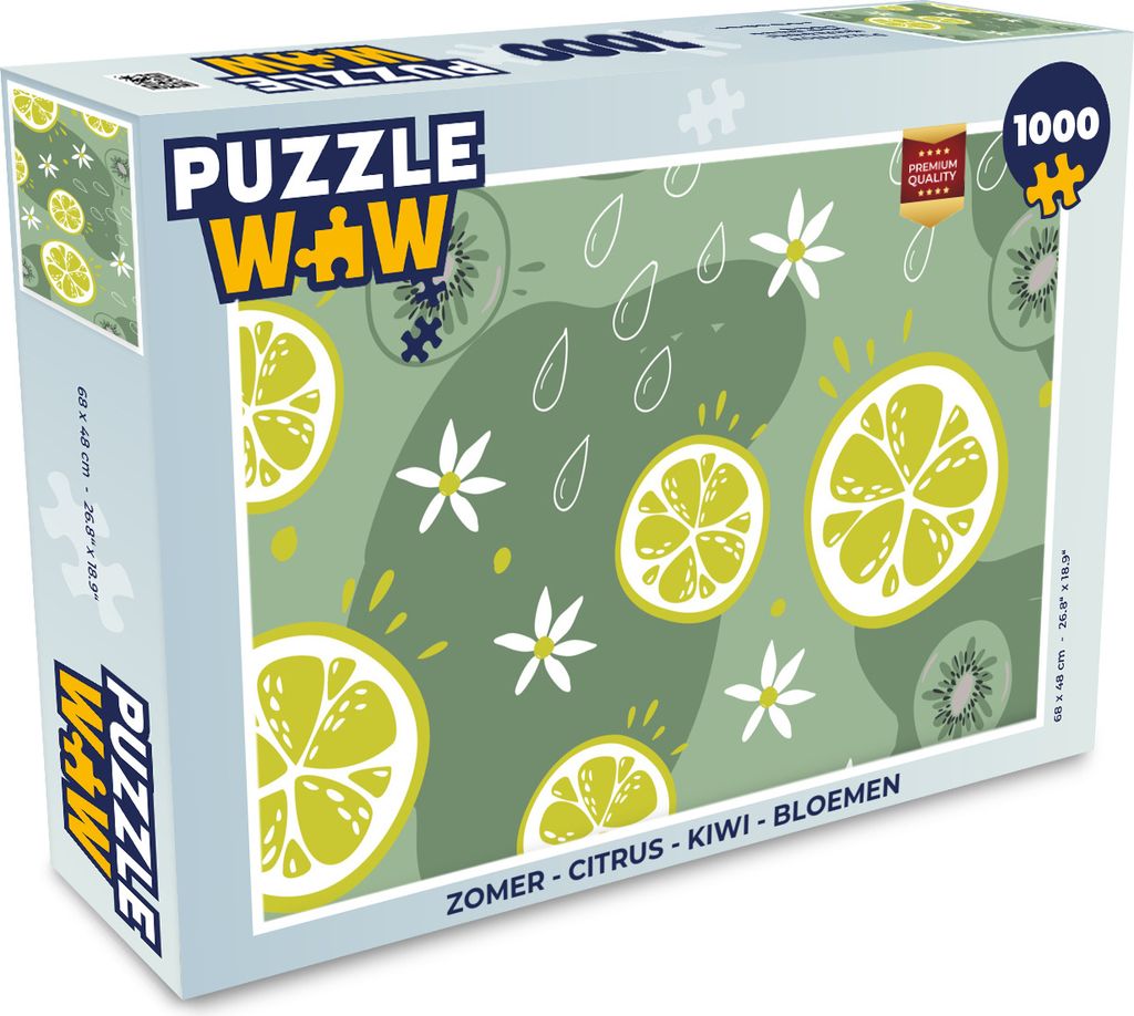 MuchoWow Puzzle 1000 Teile Sommer - Zitrusfrüchte - Kiwi - Blumen - Erwachsene - Rätsel