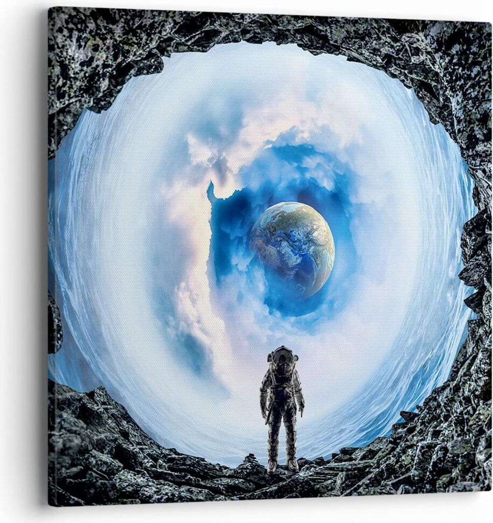 Bild auf Leinwand - Leinwandbild - Kosmos Planet - 40x40cm - Wand Bild - Wanddeko - Wandbilder - Leinwanddruck - Bilder - Kunstdruck - Wanddekorati...