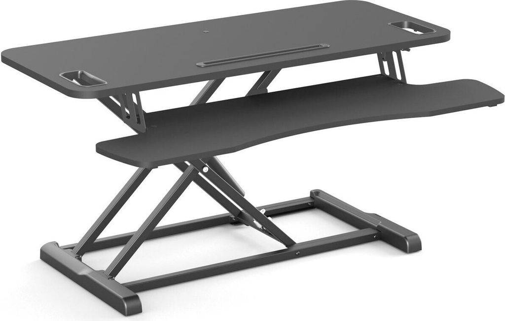 UPdesk Cross Large - Schreibtischaufsatz höhenverstellbar für Laptop & PC - Schreibtischerhöhung - Stehpultaufsatz für Schreibtisch - Höhe 11 ...