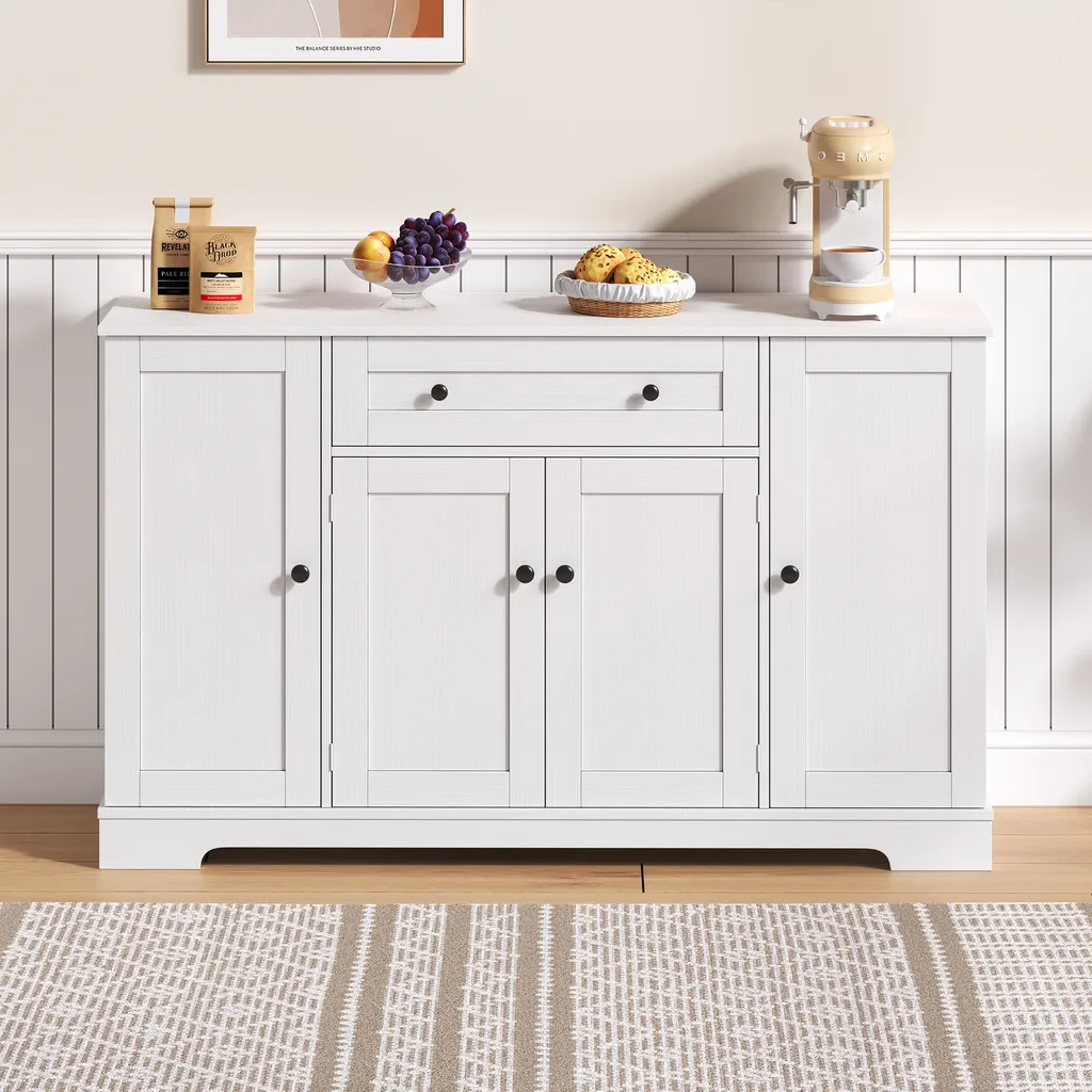 Buffet de Cuisine Flieks : Solution de Rangement Gain de Place Blanc - 3