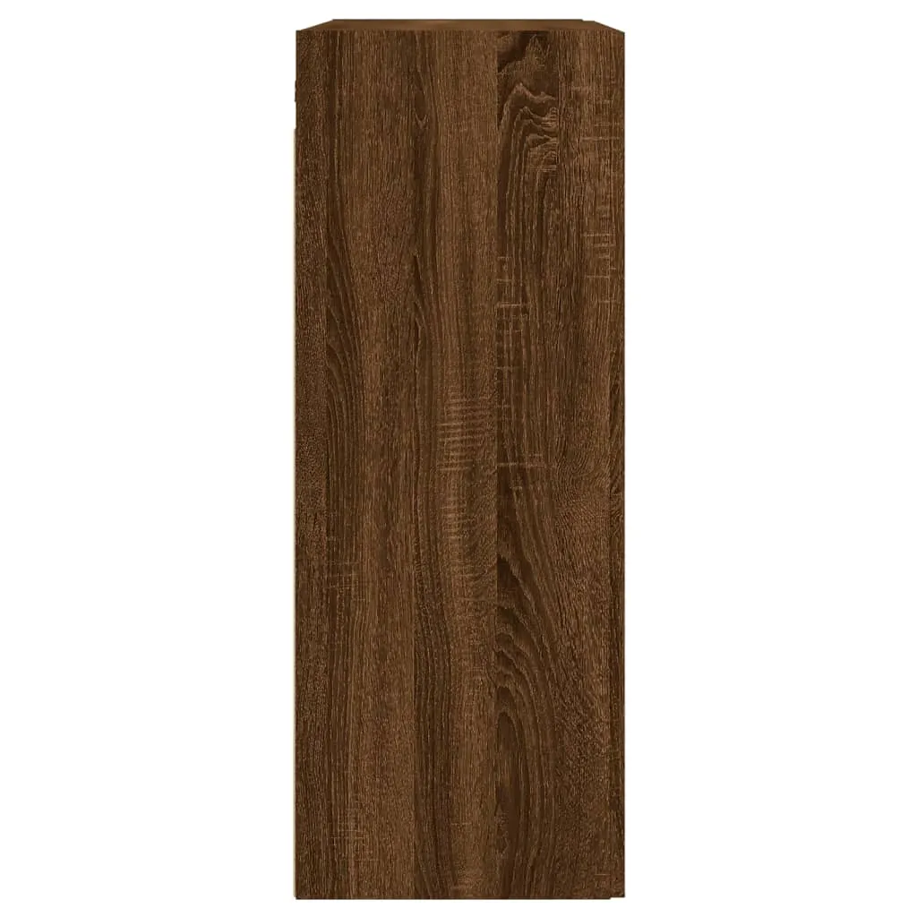 Meuble de rangement mural marron aspect chêne 90 cm en bois robuste - 9