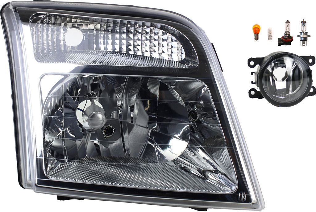Johns, Scheinwerfer Halogen passend für Ford Transit Connect 02 06/02- H4 R +Nebel+Leu. 1346497 4392262 2T1413008CA 2T1413008CB 4986195 9T1613006A...