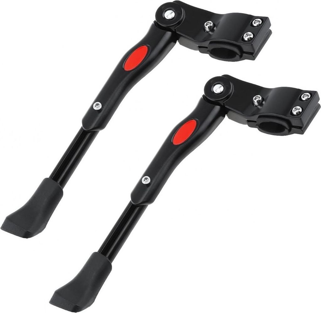 2er Set Fahrradständer 22-26 Zoll mit Anti-Rutsch Gummifuß | Faltbarer Mountainbike Seitenständer | Universal Einstellbarer Hinterbauständer | ...