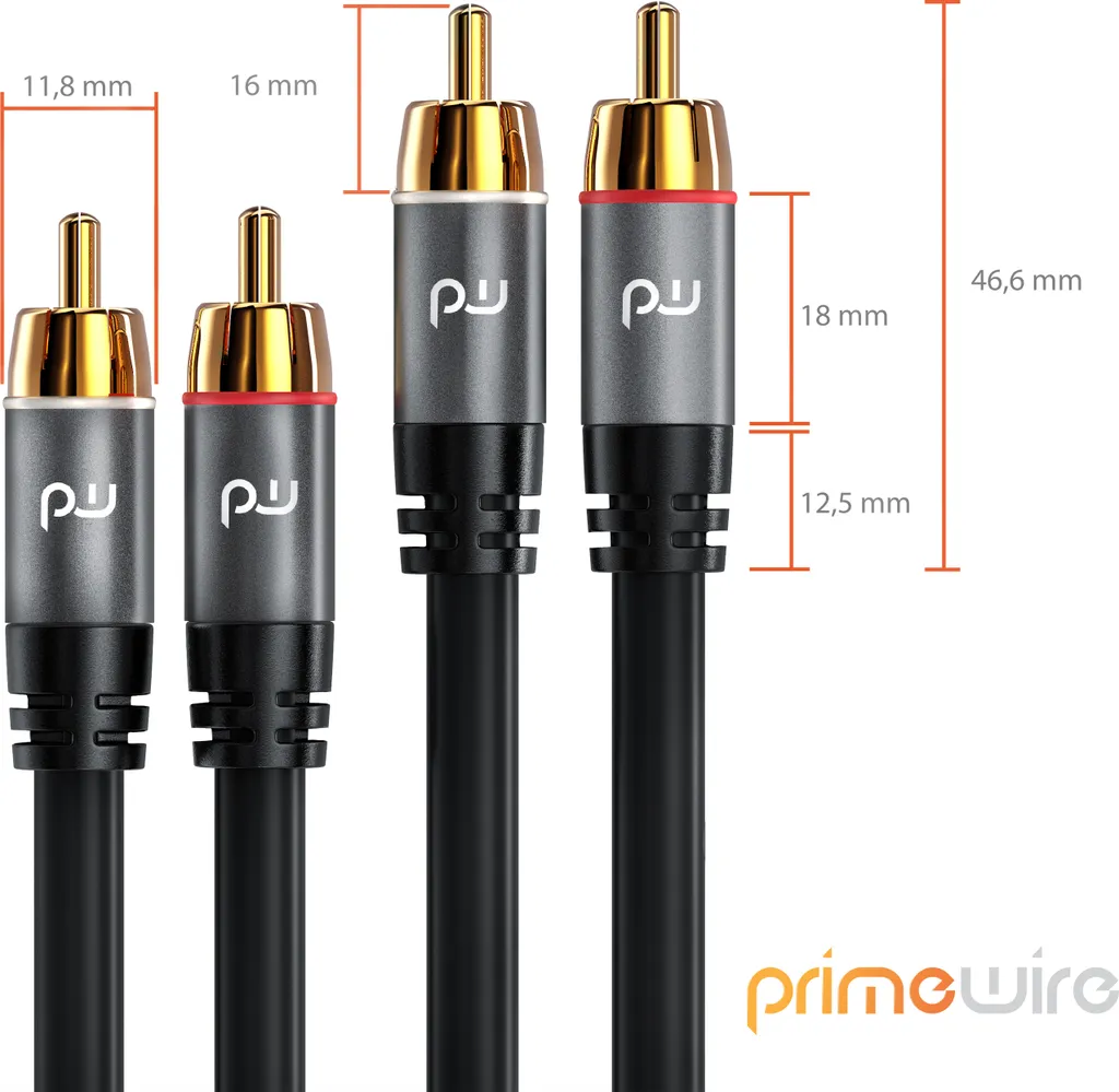 Câble de Modulation RCA Stéréo 10m - Cordon Audio Hi-Fi Double Blindage HQ - 3