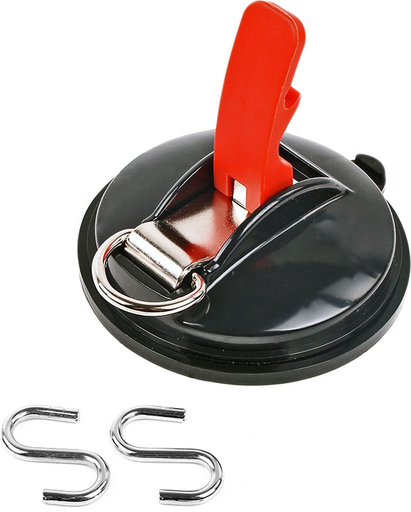 Saugnapf Befestigung max. 10 kg mit S Ring Klappsauger für Vorzelte, Sonnensegel, Planen und Fahrzeugabdeckungen