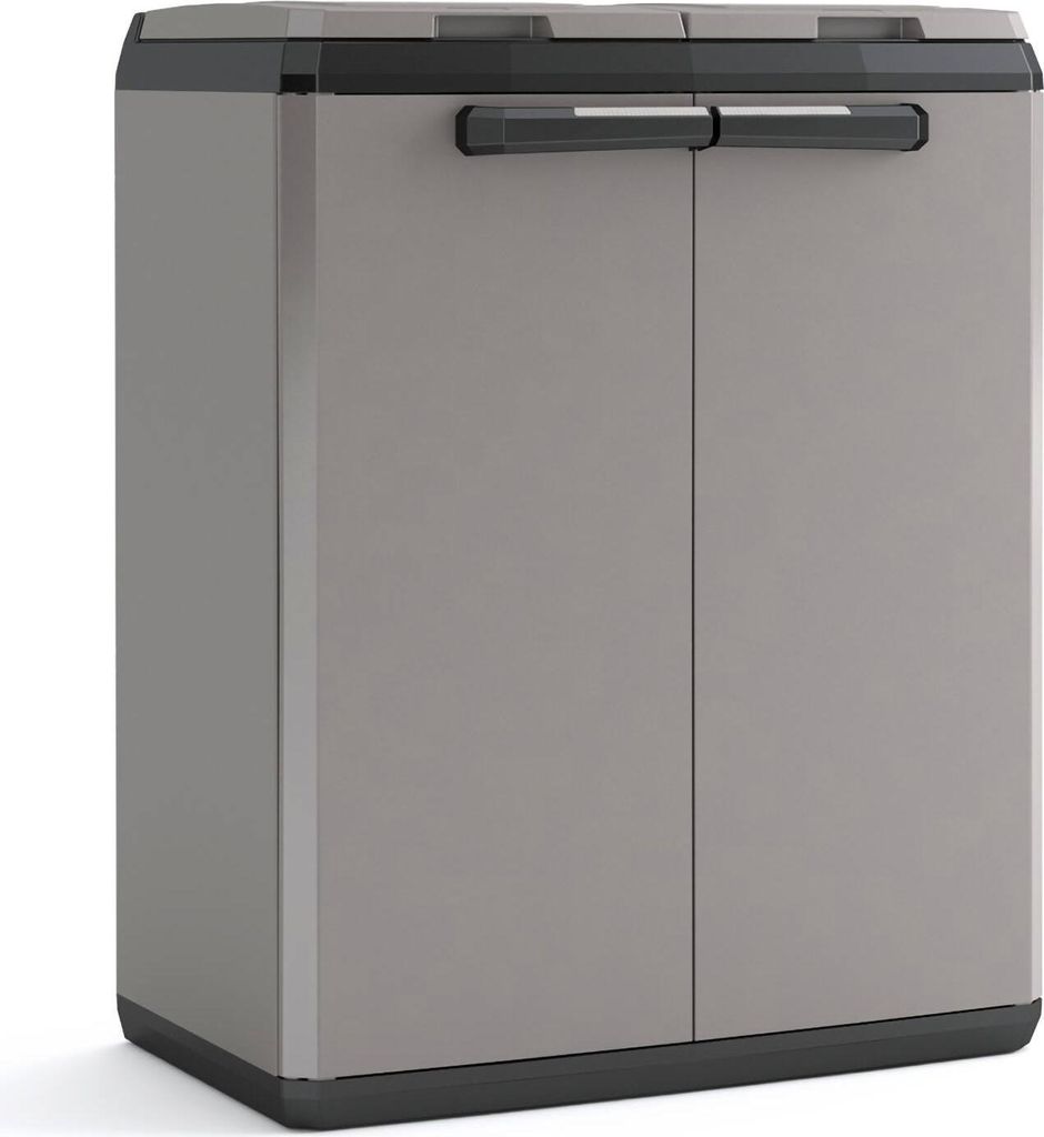 Keter Recycling-Schrank Split Basic Grau und Schwarz 85 cm Produktbild 