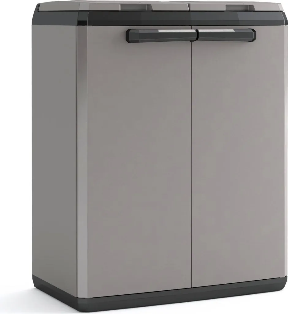 Meuble de tri sélectif Keter Split Basic 85 cm avec Double Ouverture Grise