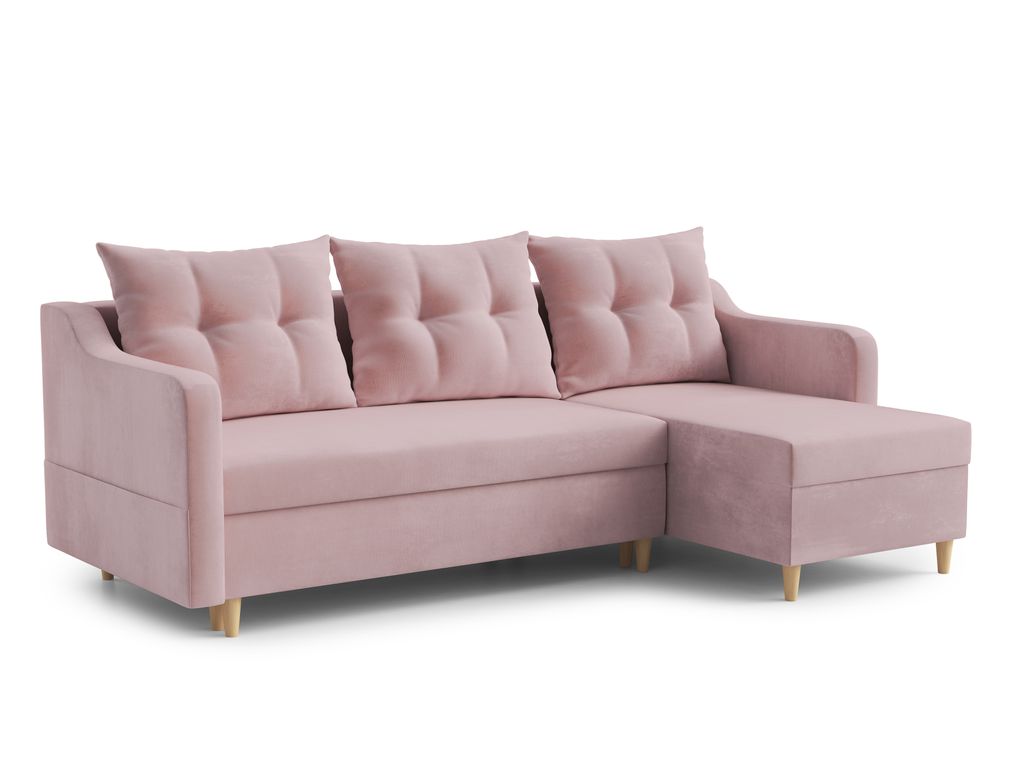AX LIVING Ecksofa Samt Balerno 224 cm – Stilvolles Design in Lila