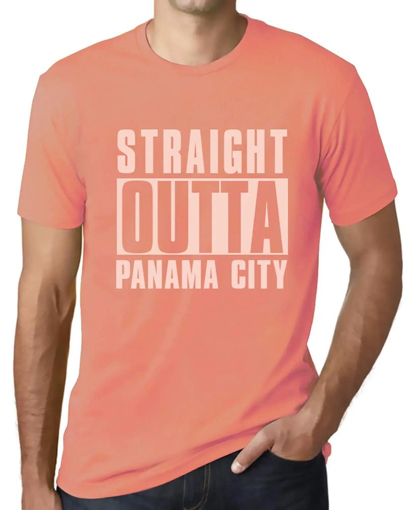 Herren Grafik T-Shirt Straight Outta Panama City Öko-Verantwortlich Vintage Jahrgang Kurzarm Lustige Druck Geburtstag Geschenk Mann