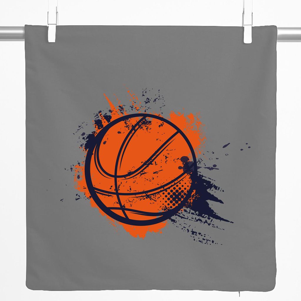 Huuraa Kissenbezug Basketball bunt 40x40cm Steel Grey Baumwolle Dekokissenbezug Geschenkidee