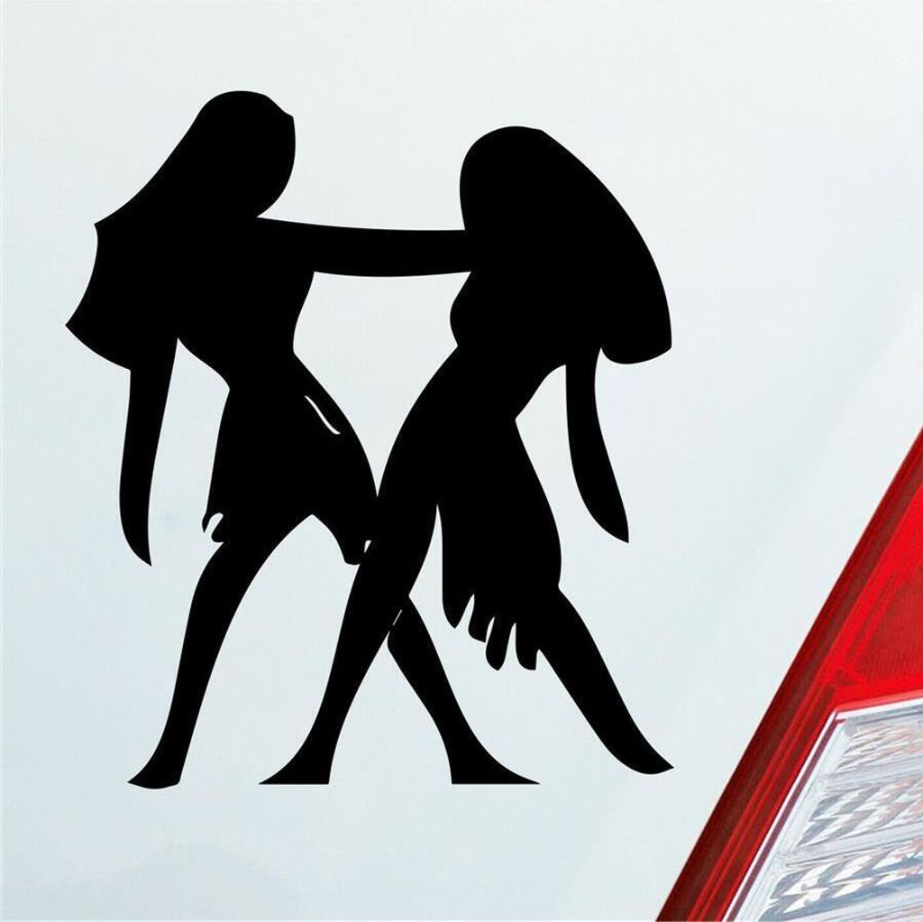 Auto Aufkleber Sternzeichen Zwilling Twins PKW Car KFZ Roller 9x10 cm Schwarz Matt Sticker Heckscheibenaufkleber