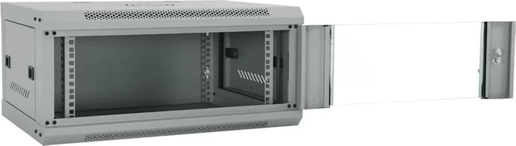 vidaXL Netzwerkschrank mit Speicher Grau 60 x 45 x 28 cm Stahl